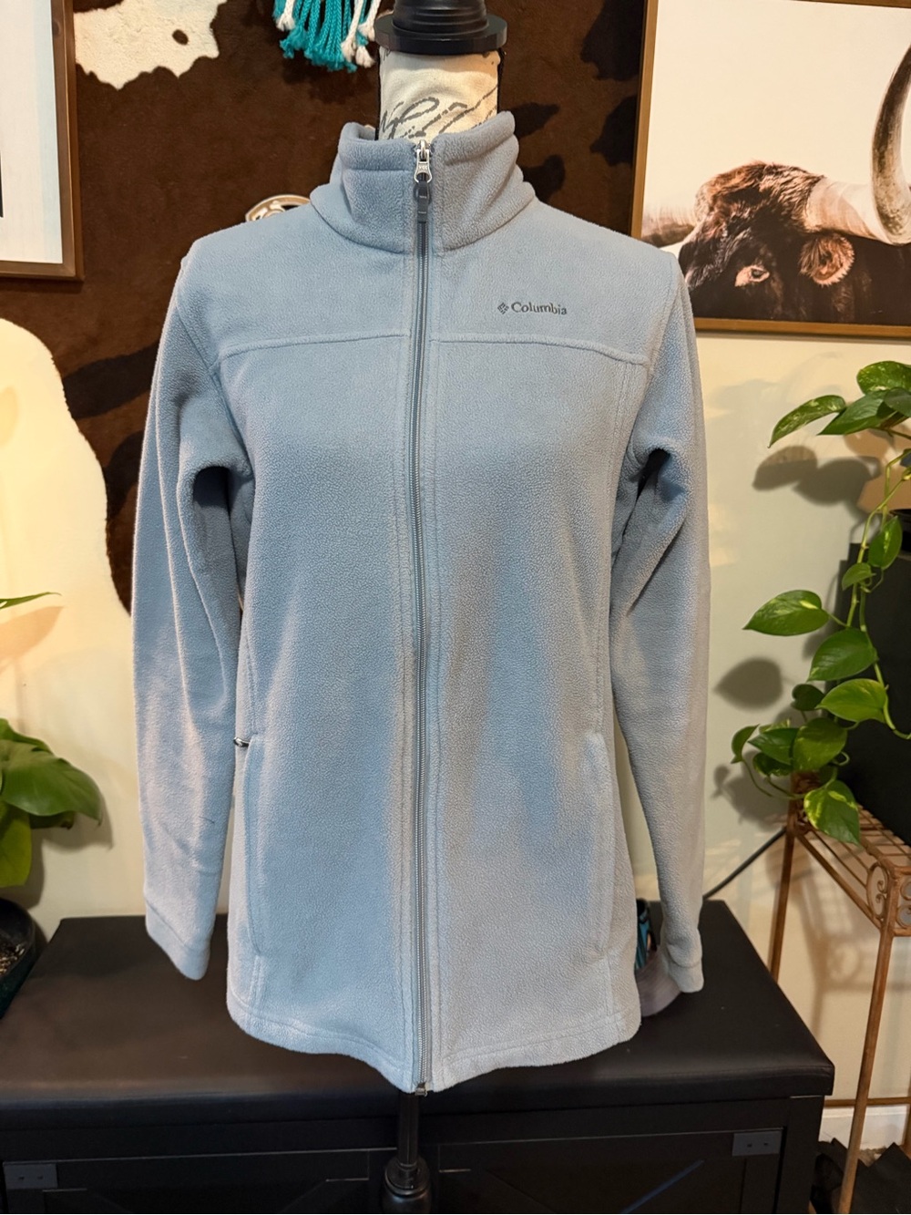 Columbia Light Blue Full-Zip Fleece Jacket